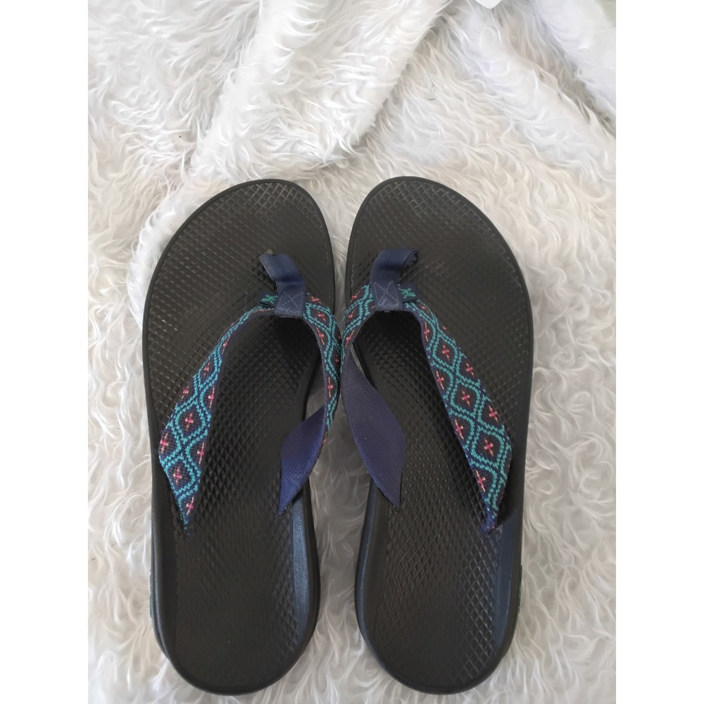 Chaco Flip Flop Sandals Womens Geometric Webbing Straps LUVSEAT Footbed-8.5/9
